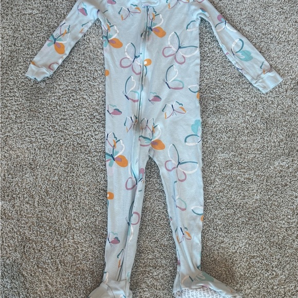 Carter’s Toddler Girls’ Footed Sleeper Pajamas – Butterfly Print Size 3T - Picture 2 of 8